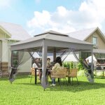 Tonnelle barnum de jardin pop - up pliant acier polyester imperm�abilis� anti uv moustiquaires + sac ...