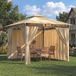 Tonnelle de jardin 3x3 imperm�able deluxe tonnelle r�sistant � lhiver pergola jardins exterieur pour ...