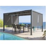 Tonnelle de jardin autoportante - hesperide - moai - toile rétractable - gris / ardoise - 3x4m Tonnelle de jardin autoportante - hesperide - moai - toile rétractable - gris / ardoise - 3x4m