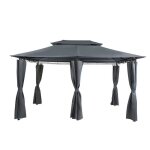 Tonnelle de jardin - beliani - colos - 3m x 4m - gris graphite - autoportante