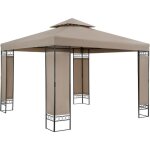 Tonnelle de jardin lorca 3x3 m taupe tente de r�ception avec toile hydrofuge pavillon pergola 260 m mobilier ...