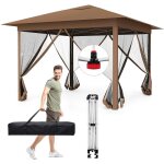 Tonnelle de jardin pliable 3x3m - moustiquaire cadre en acier tente de reception imperm�able uv 50 + ...