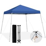 Tonnelle de jardin pliable - costway - gazebo barnum - hauteur r�glable - anti - uvimperm�able - bleu ...