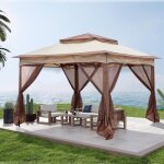 Tonnelle de jardin pliante - alightup - 3. 3 x 3. 3m - double toit hydrofuge - sac portable