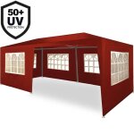 Tonnelle de jardin rimini rouge 3x6m barnum pavillon extrieur avec 6 parois rception