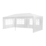 Tonnelle de jardin tente de r�ception avec 4 fen�tres coloris blanc - hauteur 250 x longueur 600 x profondeur ...