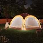 Tonnelle de jardin tente de rception avec led et 4 parois 36x36x23 m gris / orange