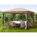 Toolport 3x4 m tonnelle de jardin sunset premium taupe
