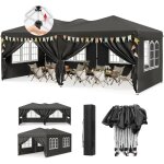 Tonnelle de jardin - woltu barnum pliant 3x6m - syst�me pop - up - 6 parois amovibles - gris