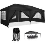 Tonnelle pliant 3x6 m avec 6 c�t�s pour reception - noir