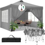 Tonnelle pliante 3x3 imperm�able anti - uv barnum pliant de jardin exterieur avec 4 c�t�s et 4 sacs pour ...