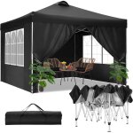 Tonnelle pliante 3x3 imperm�able anti - uv barnum pliant de jardin exterieur avec 4 c�t�s et 4 sacs pour ...