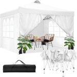 Tonnelle pliante 3x3 tonnelle de jardin barnum imperm�able avec 4 parois pour reception - blanc