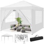 Tonnelle pliante de jardin 3x3m tente de rception impermable avec 4 cts revtement protecteur argent ...