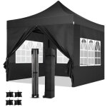 Tonnelle pop - up 3x3m barnum pliante de jardin  hauteur rglable avec 4 parois - noir