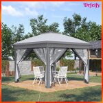 Tonnelle pop - up - akozon - 8423 - toit double - 4 moustiquaires zipp�es amovibles - 3x3 m