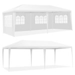 Goplus 3x6m tonnelle tente de rception 4 bches avec fentrespergola avec piquets et cordestissu tanche ...