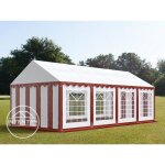 Tonnelle toolport tente de rception 4x8 m pvc env. 500g / m rouge blanc impermable