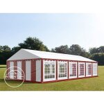 Tonnelle toolport tente de rception 6x12 m pvc env. 500g / m rouge blanc impermable