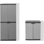 Tood lot de 2 armoires haute et basse de rangement en résine Tood lot de 2 armoires haute et basse de rangement en résine