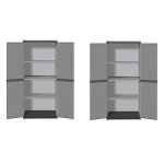 Tood lot de 2 armoires hautes de rangement 3 tablettes en résine Tood lot de 2 armoires hautes de rangement 3 tablettes en résine