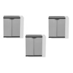 Tood lot de 3 armoires basses de rangement 1 tablette en rsine