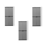 Tood lot de 3 armoires hautes de rangement 3 tablettes en rsine