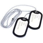 Toogoo(r) collier chaine pendentif 2 plaque identite dog tag alliage mode militaire hommes 183534 Toogoo(r) collier chaine pendentif 2 plaque identite dog tag alliage mode militaire hommes 183534