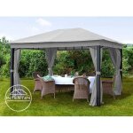 Toolport 3x4 m tonnelle de jardin sunset premium gris perle