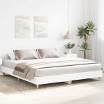 (top 2026)cadre de lit bois - lit 2 personnes - meuble de chambre - shell - sans matelas - blanc 160 ...