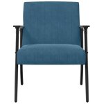 Top 2026 chaise relax - 1 place fauteuil - bleu 59x75x78 cm velours ff5096
