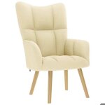 Top 2026 chaise de relaxation - fauteuil 1 place - avec repose - pied - cr�me tissu - 61. 5x69x95. 5 ...