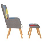 Top 2026 chaise de relaxation - fauteuil 1 place - avec repose - pied - patchwork tissu - 61. 5x69x95. ...