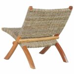 Top 2026 chaise de relaxation - fauteuil 1 place - rotin kubu naturel et bois dacajou massif - 60x77x70 ...