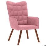 Top 2026 chaise de relaxation - fauteuil 1 place - avec tabouret - rose velours - 61. 5x69x95. 5 cm ff4520 ...