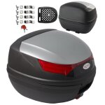 Top case moto - apro - coffer valise - 32 l - argent - plaque de montage universelle incluse