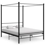 Top confort grand cadre de lit economique - lit adulte lit complet baldaquin noir mtal 160x200 cmpxukwo ...