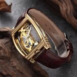 Top luxe hommes montre transparente automatique mcanique squelette engrenage automatique en cuir montre ...