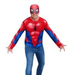 Top masque spider - man adulte m / l rouge bordeaux