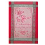 Torchon - lavandière - rouge - coton tissé - jacquard - savon à la lavande Torchon - lavandière - rouge - coton tissé - jacquard - savon à la lavande