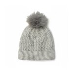 Torrente couture bonnet femme pompon ? ultra doux & chaud pompon gris femme