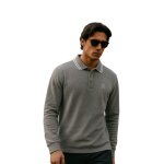 Torrente couture polo homme manches longues uni poche anthracite homme