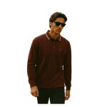 Torrente couture polo homme manches longues uni poche bordeaux homme