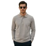 Torrente couture polo homme manches longues uni poche gris homme