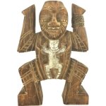 Totem dimmunit� - koh samui - bois massif - 30cm - marron / chocolat - style ethnique