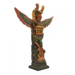 Totem indien à poser 30cm en bois sculpté et peint à la main multicolore Totem indien à poser 30cm en bois sculpté et peint à la main multicolore