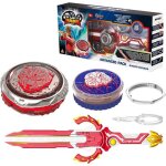 Toupie de combat - papeco - advanced pack blazing war bear - rouge - anneau m�tal - glowing nado + lanceur ...