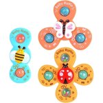 Toupie  ventouse pour bb - hand spinner - fidget cube - jouet anti - stress jante - roue - 3 pices ...