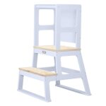 Tour dapprentissage en bois - baby vivo - avec tableau - montessori tabouret pour enfants - 18 mois � ...