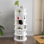 Tour chaussures 360� 6 �tages autoportant gain de place 24 paires blanc 60x60x138. 5 cm pour rangement ...